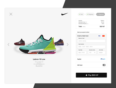 Daily UI #002 | Credit Card Checkout (Nike - Concept) credit card checkout nike uidaily002 uidailychallenge