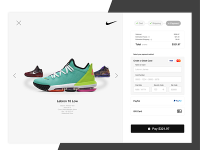 Daily UI #002 | Credit Card Checkout (Nike - Concept)
