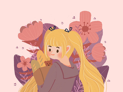 Flower girl design flower illustration