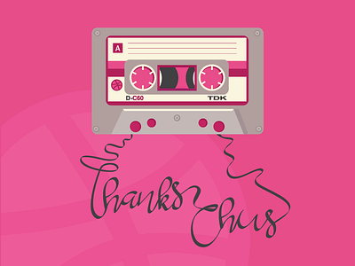 Hello, Dribbble! 80s cassette debut first shot hello icon thank you vintage