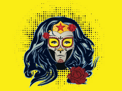Wonder Woman Catrina catrina day of the death hero heroe heroine illustration marvel rebout super hero woman wonder wonder woman