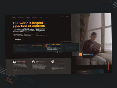 SkillBox UI Concept academy adobe xd adobexd colorful minimalistic udemy ui ui design uiux uiuxdesign web web design webdesign website design