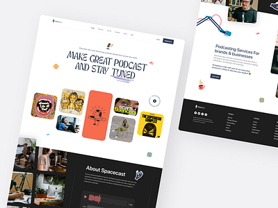 Spacecast adobe xd adobexd branding design illustration logo podcast spacecast ui ui design uiux uiuxdesign web web uiux webdesign