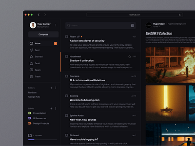 MailHub UI concept