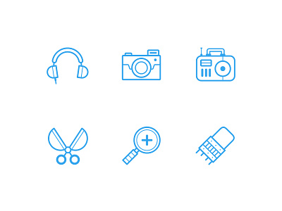 'Oldies' Icons clean details flat icon line simple
