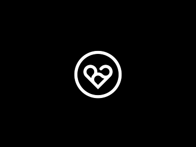 Right Start Monogram black white branding circle circular heart heart symbol icon logo minimal monogram r s logo rs monogram symbol