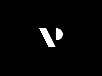 V P monogram black white branding modernist monogram negative space shapes space symbol ui ux vp vp monogram