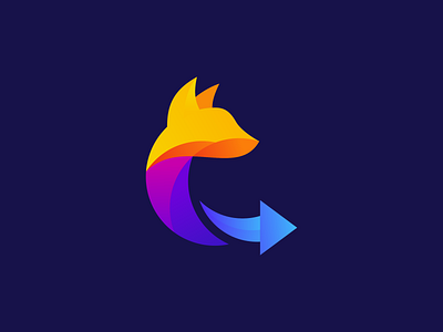 Fox Arrow Logo arrow logo awesome logo branding colorful logo design fox arrow fox logo graphic design logo logo design modern logo