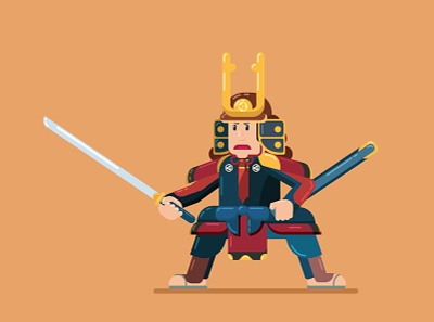 Samurai Practice on empty land illustration illustration art illustrator samurai vector