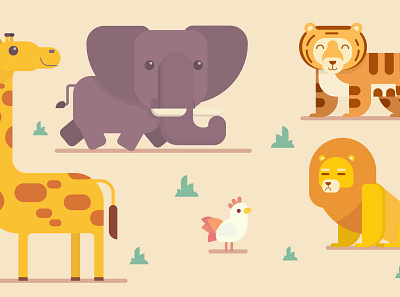 Funny collection of animals adobe illustrator animal illustration illustration art illustrator vector