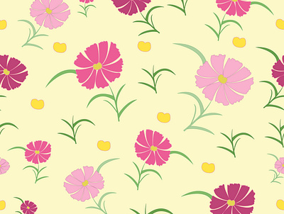 pink flowers background design flowers illustrator pattern repeat pattern seamless textile pattern