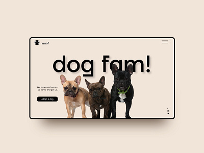 Adopt a Dog homepage interfacedesign ui uidaily uidesign uiux uiuxdesign ux uxdesign web design