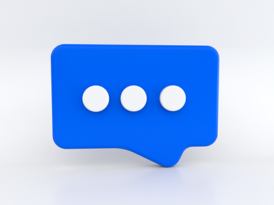 Speech bubble 3d 3d art blue bubble icon illustration logo