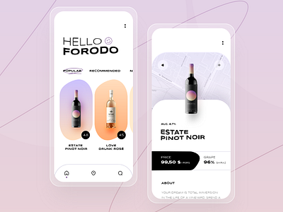 Wine app concept app concept creative design mobile mobile app design rate shop ui ui design ux wine