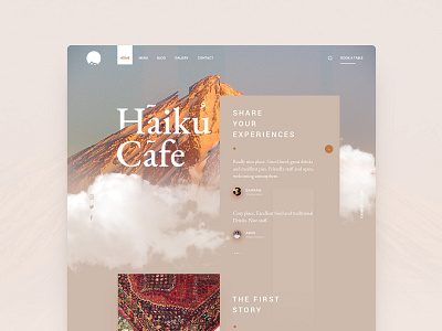 Haiku cafe creative design landing page minimal trendy typography ui ui ux uiux ux web webdesign webdesigner website