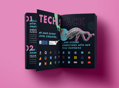 Neon Treehouse Partner Brochure | 3 adobe illustrator adobe photoshop animals bold brochure collage corporate editorial graphic design layout neon print psychedelic retouch retrowave typogaphy
