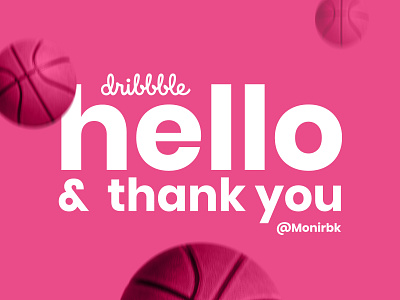Hello World adobe illustrator adobe photoshop basketball dribbble hello dribble invite pink thank you