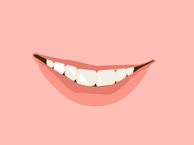 Smile design illustration lip pink smile tooth vector