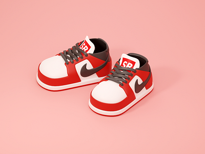 Mini shoes 3d cartoon icons illustration