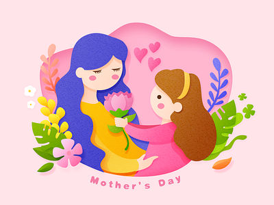 Mother's Day day festival illustration mothers