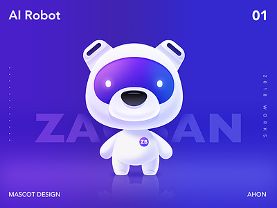 Robot Ai cartoon illustrator mascot
