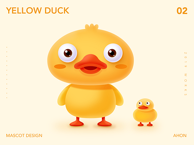 A Yelllow Duck cartoon illustration mascot