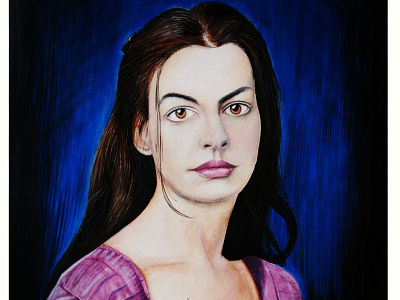 Anne hathway 1 painting watercolor