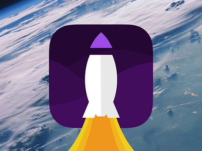 Shot Rocket Icon debut earth flat icon ios ios icon iphone logo orbit photos rocket space