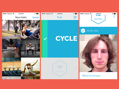 A selfie app for one fitness habit app fitness interface ios iphone motivation neutraface screenshot selfie