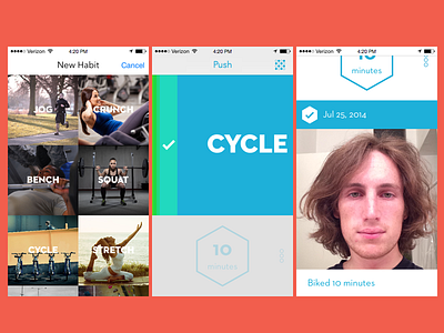 A selfie app for one fitness habit