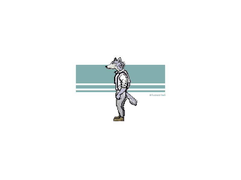 Legosi - idle (Beastars Fanart) animated gif beastars fanart legosi pixel pixelanimation pixelart