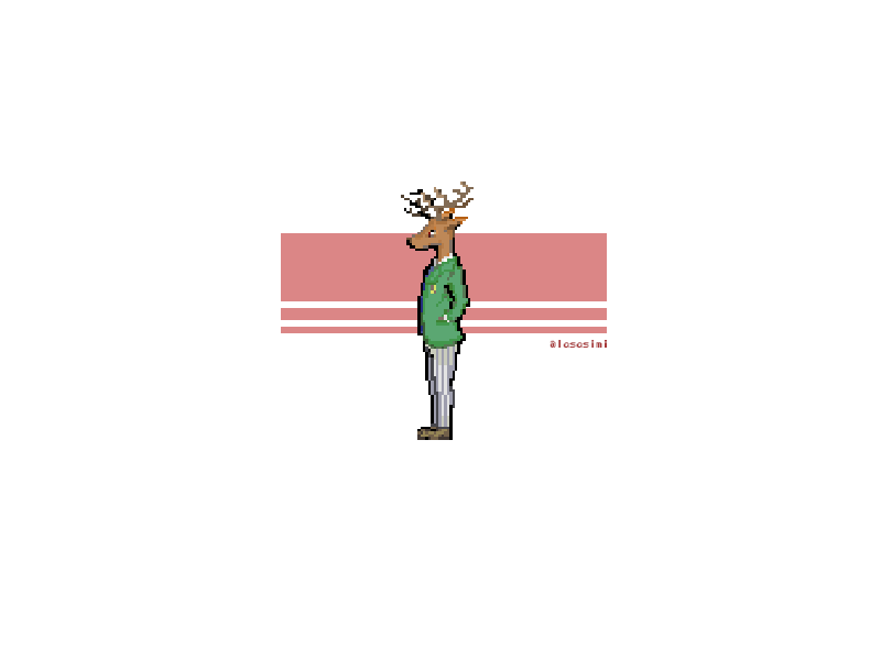 Louis - Idle (Beastars Fanart) animated gif beastars fanart illustration louis pixel pixelanimation pixelart reindeer