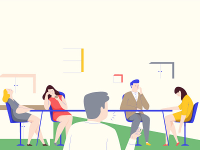 A meeting character illustration meeting people vector