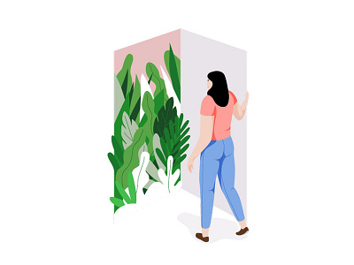 Green character garden green illustration plant vector woman