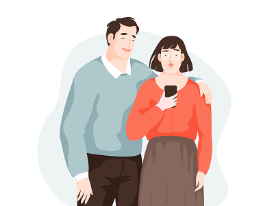 Expressions app character couple expression illustration mobile vector