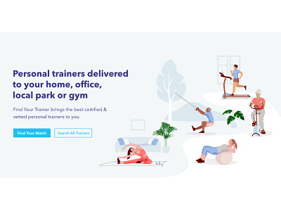 Training app character exercise gym illustration illustrator people trainer vector web