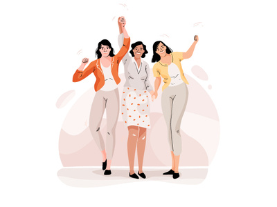 Coaching women app character coaching design empower graphic illustration mobile pastel people vector web woman women