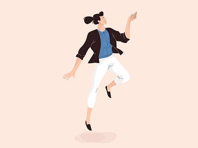 Skipping background dance illustration pastel vector web woman