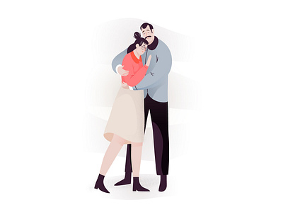 Keep warm app character couple design hug illustration man mobile pastel people vector warm woman