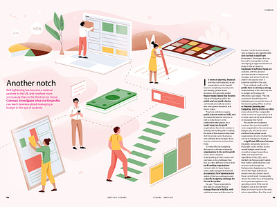 Economia Magazine character design economia graphic illustration magazine newspaper pastel people vector woman