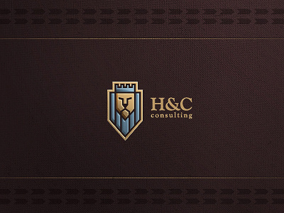 H and C logo design logo logo design logo designer freelance freelancer freelance logo designer wizemark srdjan kirtic identity brand branding custom texture textured color colored colorful lion animal face symbol sign mark consulting finance shield crown