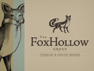 The Fox Hollow Group - logo design logo logo design logo designer freelance freelancer freelance logo designer wizemark srdjan kirtic identity brand branding custom texture textured color colored colorful camel animal fox face symbol sign mark advising technology illustration illustrative sketch