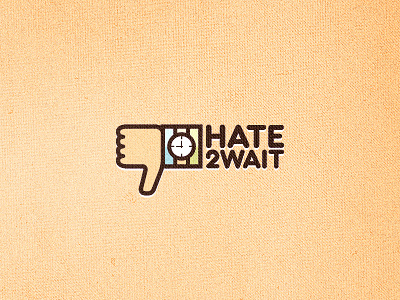 hate2wait logo design