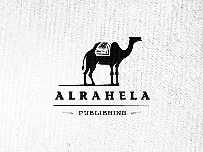 Alrahela logo design arabia arabic black black and white book books bw camel freelance freelance logo designer freelancer logo logo design logo designer logos negative negative space publishing srdjan kirtic wizemark