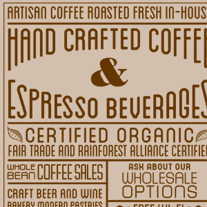 Flyer ampersand blanch boldbean coffee flyer losttype