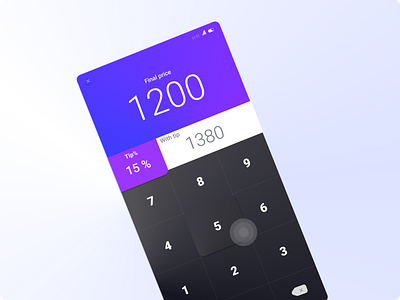 Tip calculator. dailyui design designer inspiration uxdesign