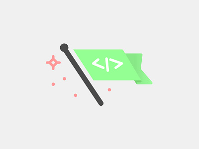 Code Flag app brand flag icon neon star