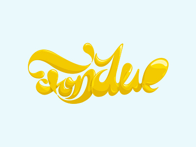 Fondue calligraphy cheese design fondue illustration illustrator letter lettering type vector yellow