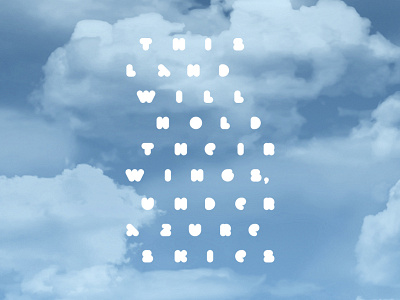 Foamy blue clouds design font lettering manual sky type typeface