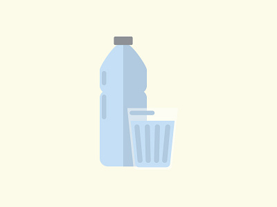 Water bottle flat flat design glass health icon illustration liquid minimal vector water water bottle